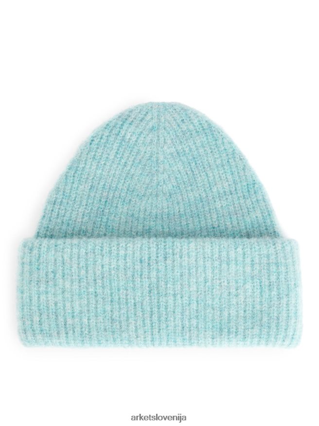 dodatki sl ARKET ženske dvojna kapica iz alpake merino svetlo turkizna 6X02XV897