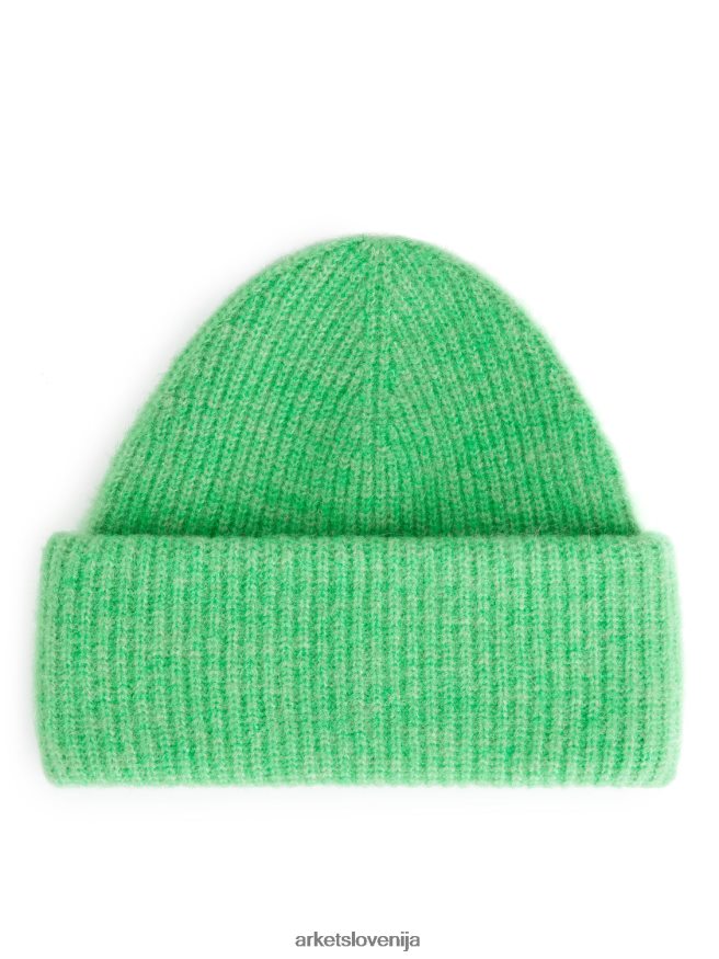 dodatki sl ARKET ženske dvojna kapica iz alpake merino zelena 6X02XV895
