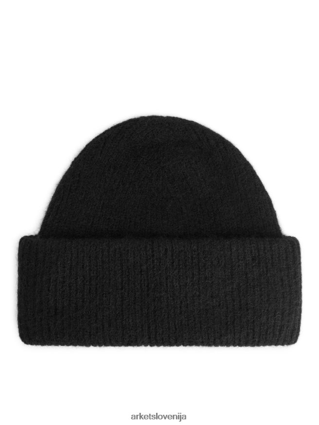 dodatki sl ARKET ženske kapa iz alpake merino Črna 6X02XV911
