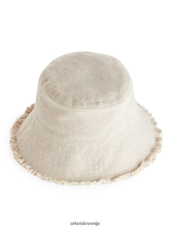 dodatki sl ARKET ženske klobuk iz lanene mešanice bež 6X02XV635