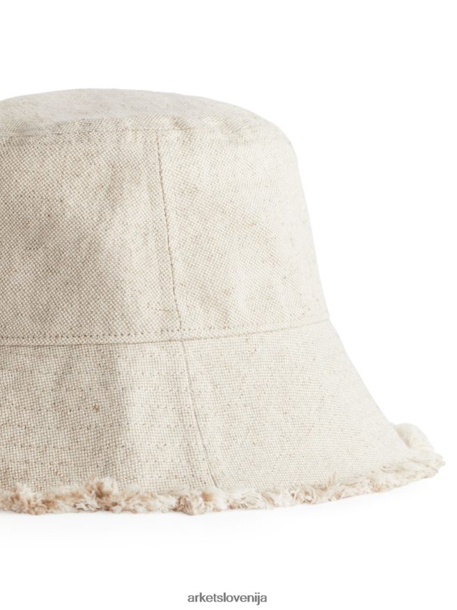 dodatki sl ARKET ženske klobuk iz lanene mešanice bež 6X02XV635