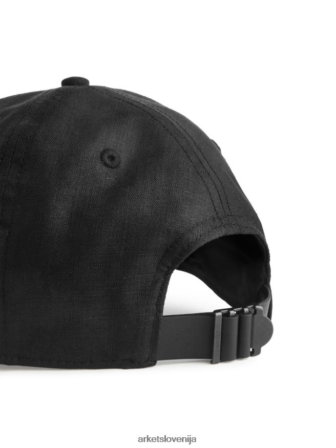 dodatki sl ARKET ženske lanena kapa Črna 6X02XV818