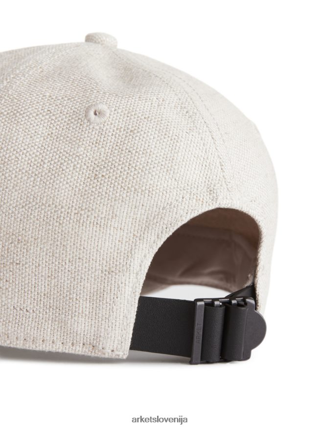 dodatki sl ARKET ženske lanena kapa svetlo bež 6X02XV638