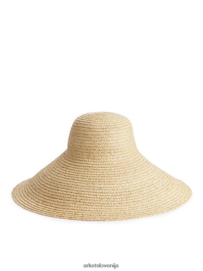 dodatki sl ARKET ženske slamnik s širokimi krajci bež 6X02XV647