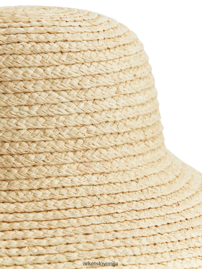 dodatki sl ARKET ženske slamnik s širokimi krajci bež 6X02XV647