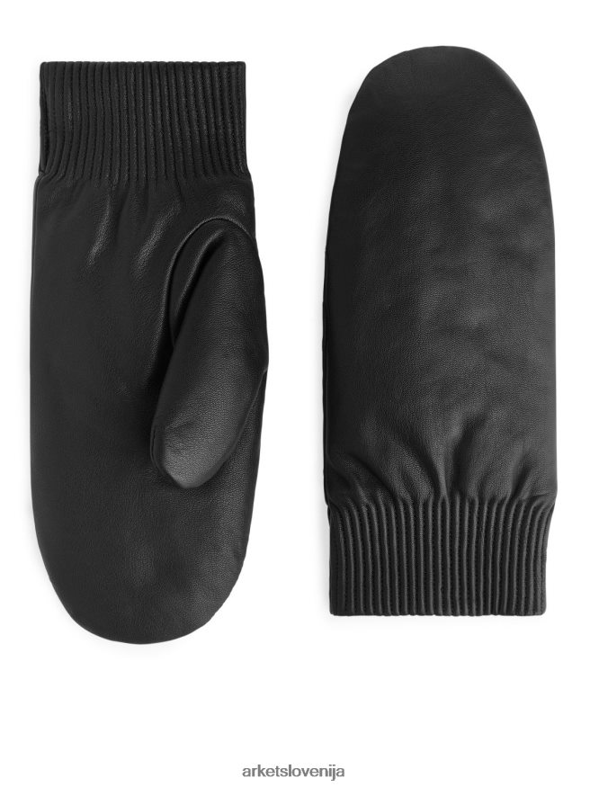 dodatki sl ARKET ženske podložene usnjene rokavice Črna 6X02XV891