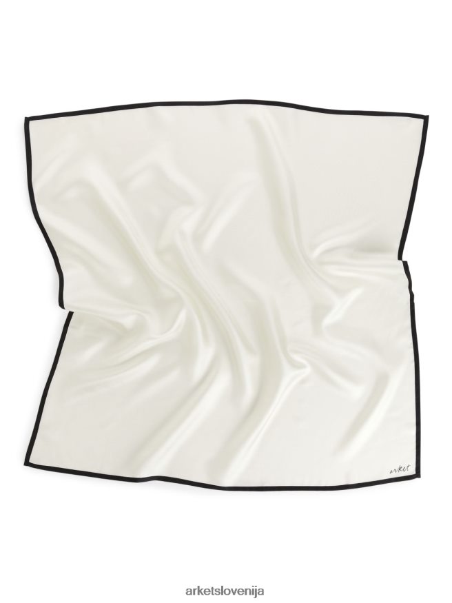 dodatki sl ARKET ženske svilen šal umazano bela/črna 6X02XV841