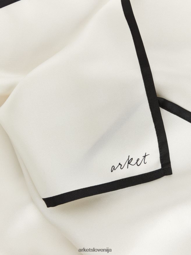 dodatki sl ARKET ženske svilen šal umazano bela/črna 6X02XV841