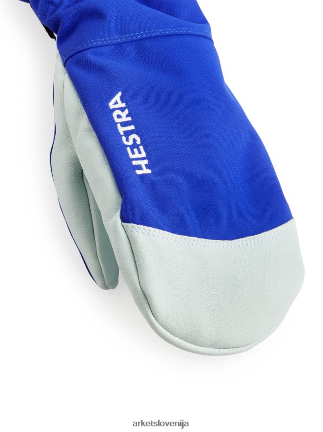 dodatki sl ARKET ženske vojaške usnjene smučarske rokavice hestra svetlo modra/bela 6X02XV883