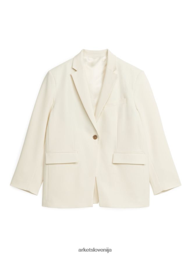 oblačila sl ARKET ženske blazer s prečnimi detajli bela 6X02XV490