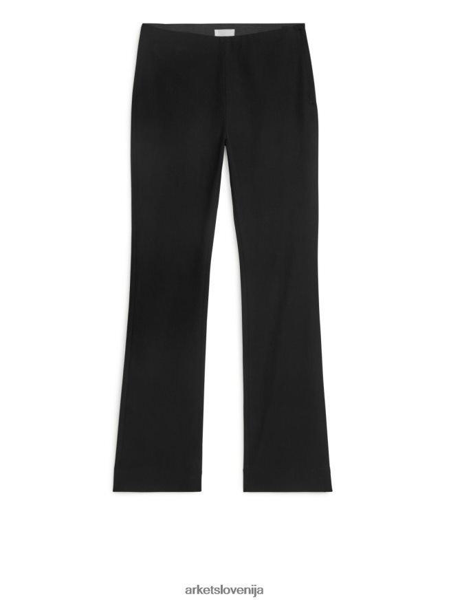 oblačila sl ARKET ženske bombažne raztegljive hlače Črna 6X02XV223