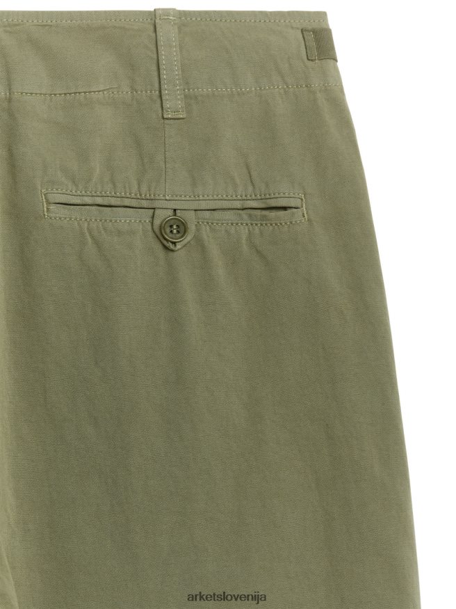 oblačila sl ARKET ženske bombažni chinos hlače z nogami kaki zelena 6X02XV199