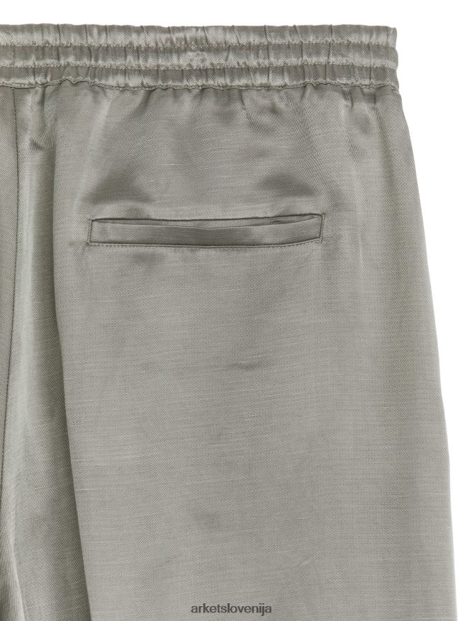 oblačila sl ARKET ženske široke satenaste hlače siva 6X02XV197