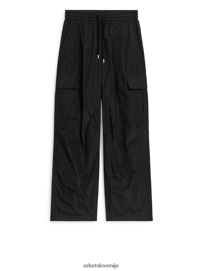 oblačila sl ARKET ženske kargo hlače iz tafta Črna 6X02XV209