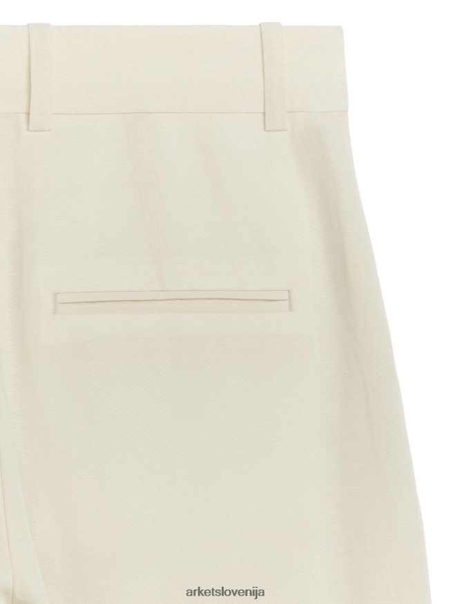 oblačila sl ARKET ženske lanene hlače iz lyocella umazano bela 6X02XV203