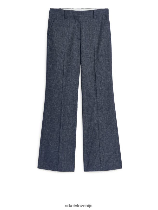 oblačila sl ARKET ženske platnene hlače modra 6X02XV205