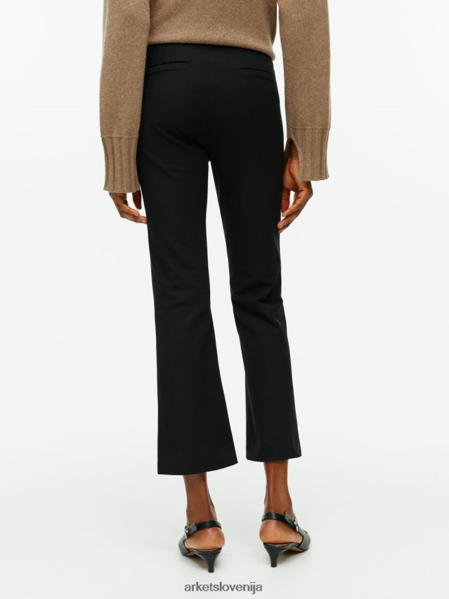 oblačila sl ARKET ženske skrajšane raztegljive hlače iz bombaža Črna 6X02XV225