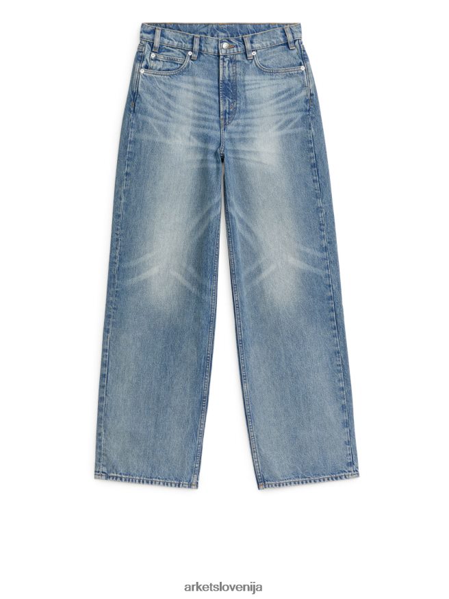 oblačila sl ARKET ženske javor visoke široke kavbojke sprano modra 6X02XV159