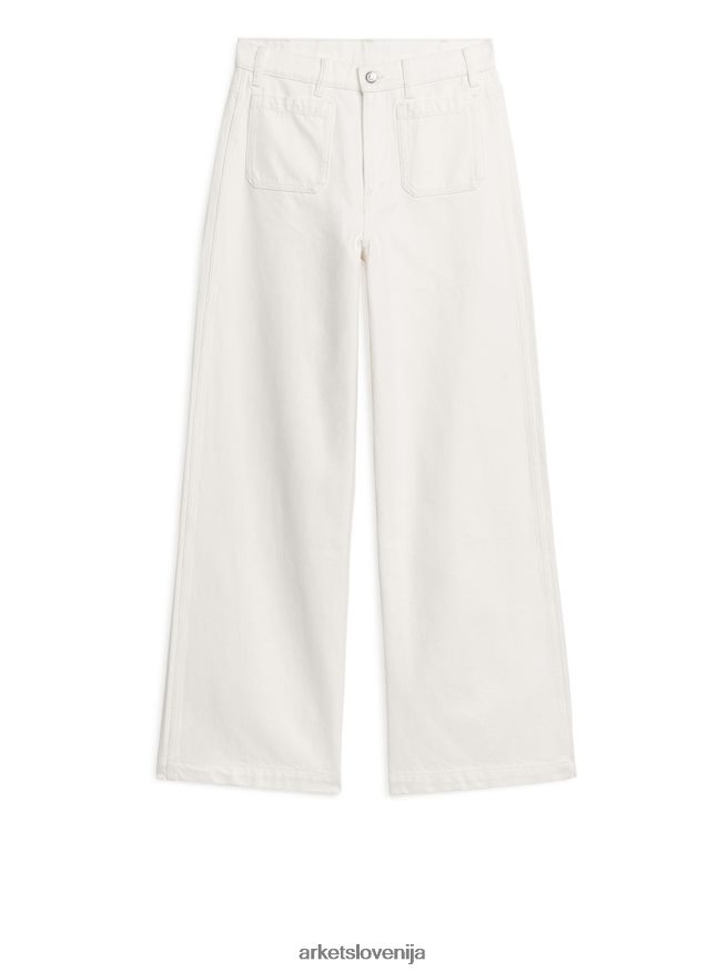 oblačila sl ARKET ženske kavbojke v barvi lupina bela 6X02XV143