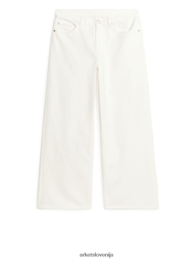 oblačila sl ARKET ženske nizke ohlapne kavbojke v oblaku bela 6X02XV152