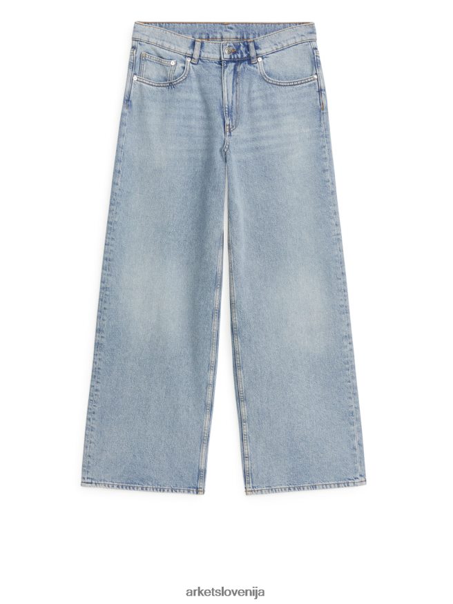 oblačila sl ARKET ženske nizke ohlapne kavbojke v oblaku modra 6X02XV137