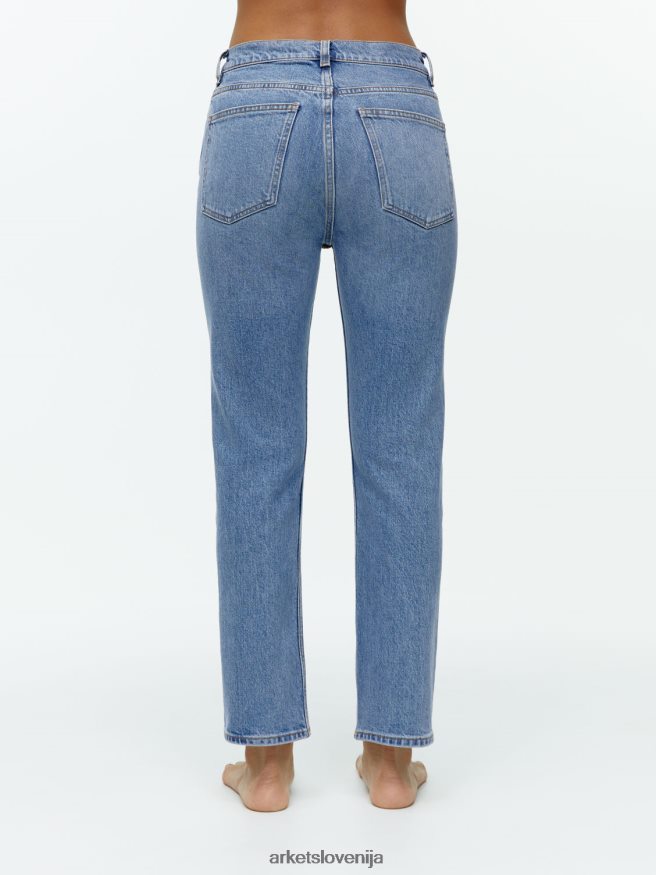 oblačila sl ARKET ženske ozke raztegljive kavbojke iz žada modra 6X02XV138