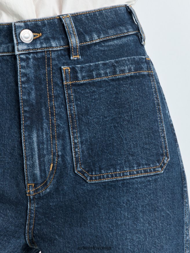 oblačila sl ARKET ženske raztegljive kavbojke lupine z visokim sekljajem modra 6X02XV156