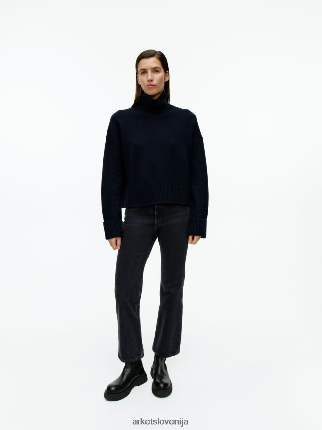 oblačila sl ARKET ženske raztegljive kavbojke v obliki praproti vintage črna 6X02XV146