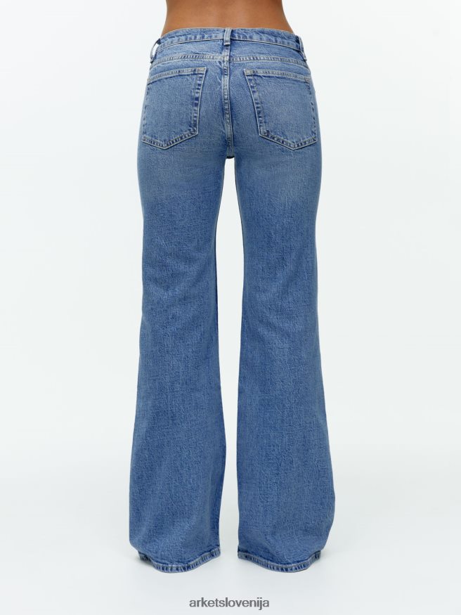 oblačila sl ARKET ženske tanke raztegljive kavbojke z valovitim sefom svetlo modra 6X02XV144