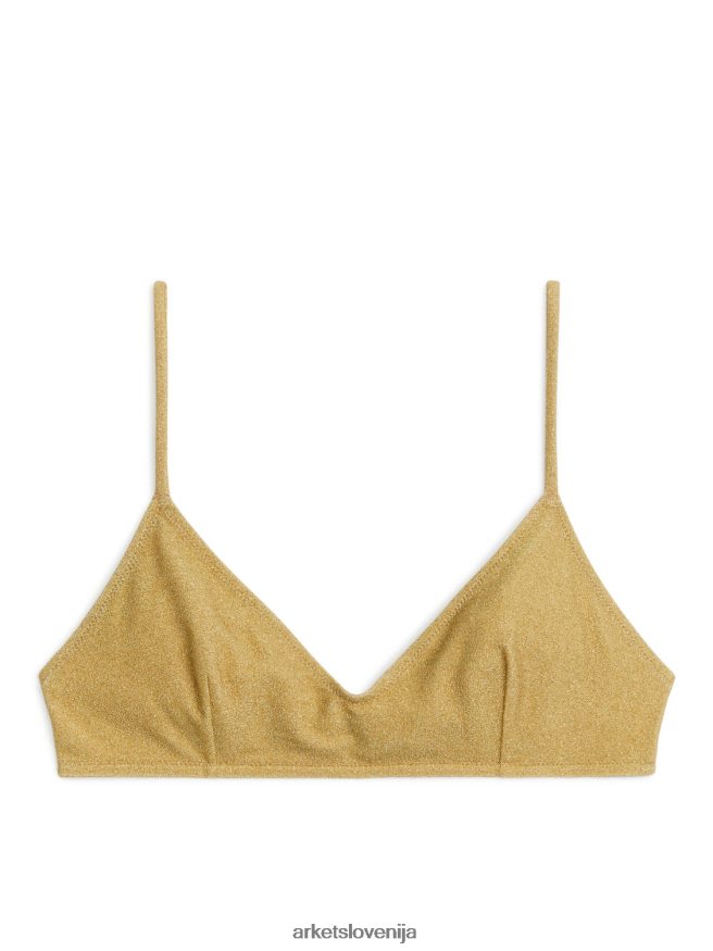 oblačila sl ARKET ženske bleščeči zgornji del bikinija zlato 6X02XV616