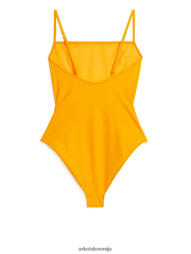 oblačila sl ARKET ženske kopalke s kvadratnim izrezom temno rumena 6X02XV599