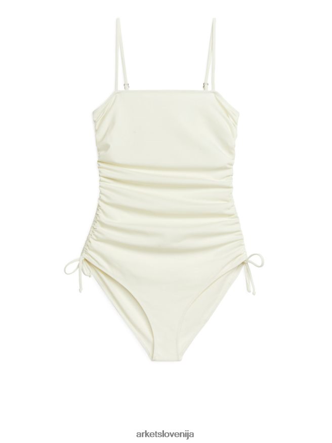 oblačila sl ARKET ženske kopalke z naborki bela 6X02XV588