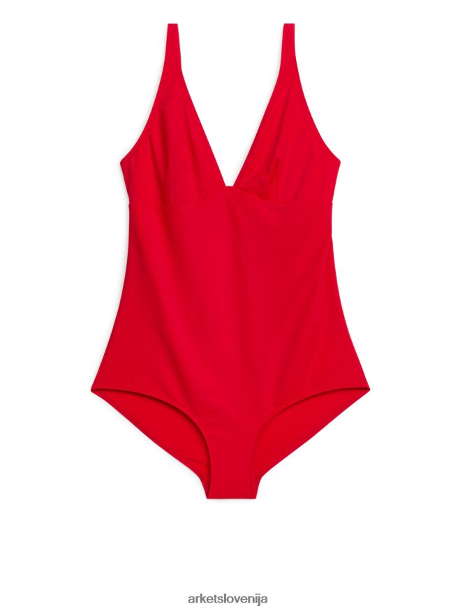 oblačila sl ARKET ženske kopalke z v-izrezom rdeča 6X02XV611