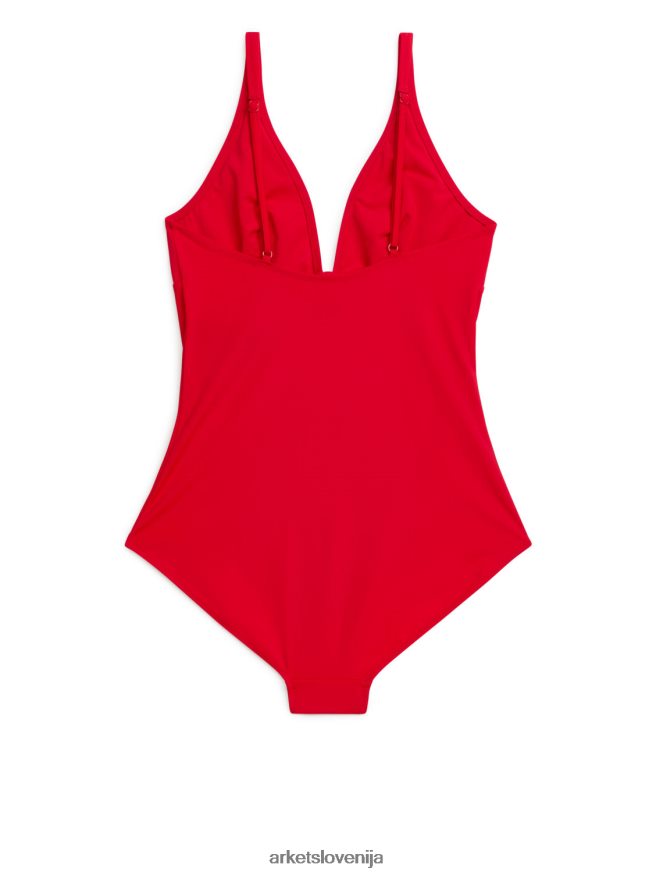 oblačila sl ARKET ženske kopalke z v-izrezom rdeča 6X02XV611