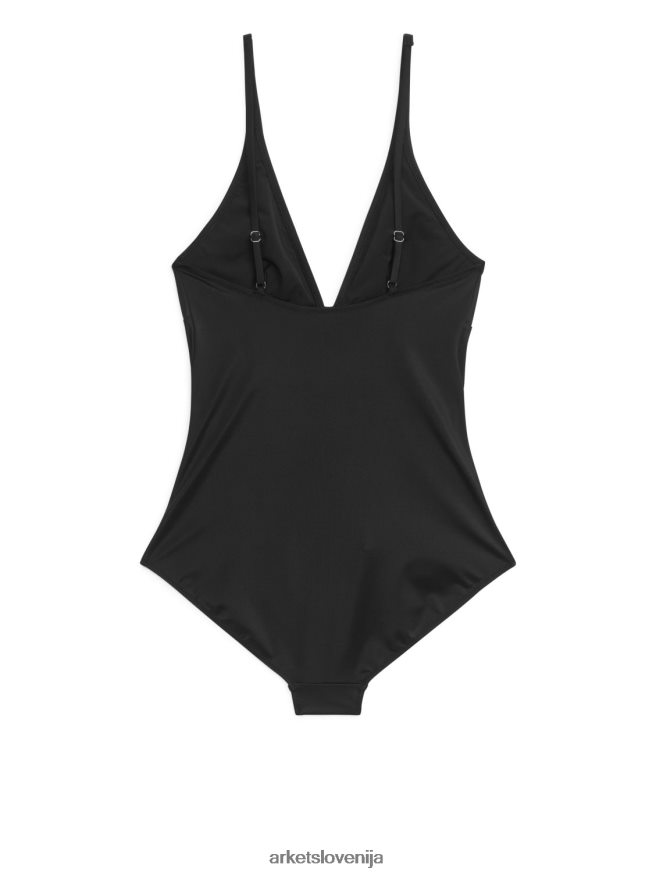 oblačila sl ARKET ženske kopalke z v-izrezom Črna 6X02XV592