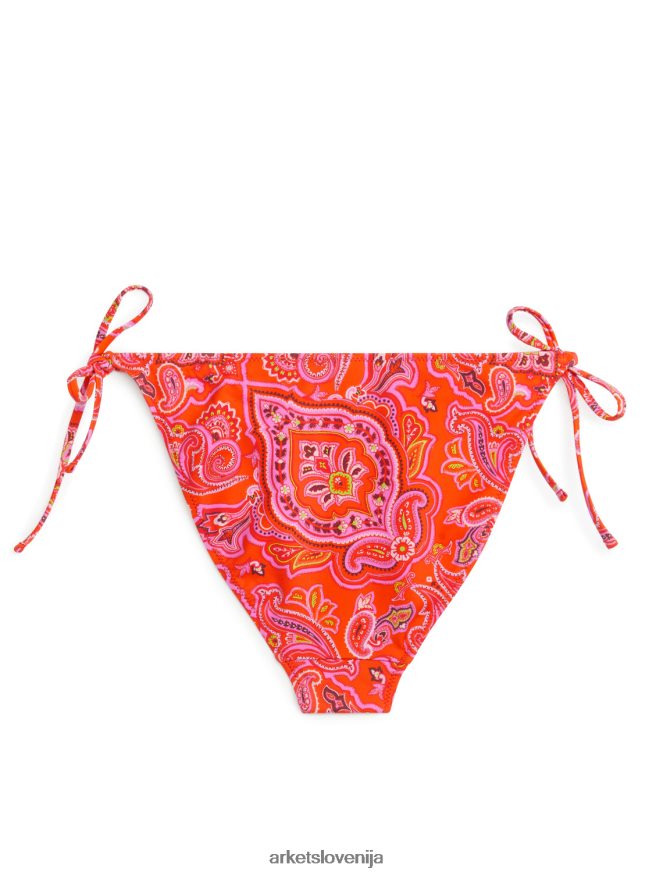 oblačila sl ARKET ženske zavežite tanga spodnji del bikinija pomaranča/paisley 6X02XV604