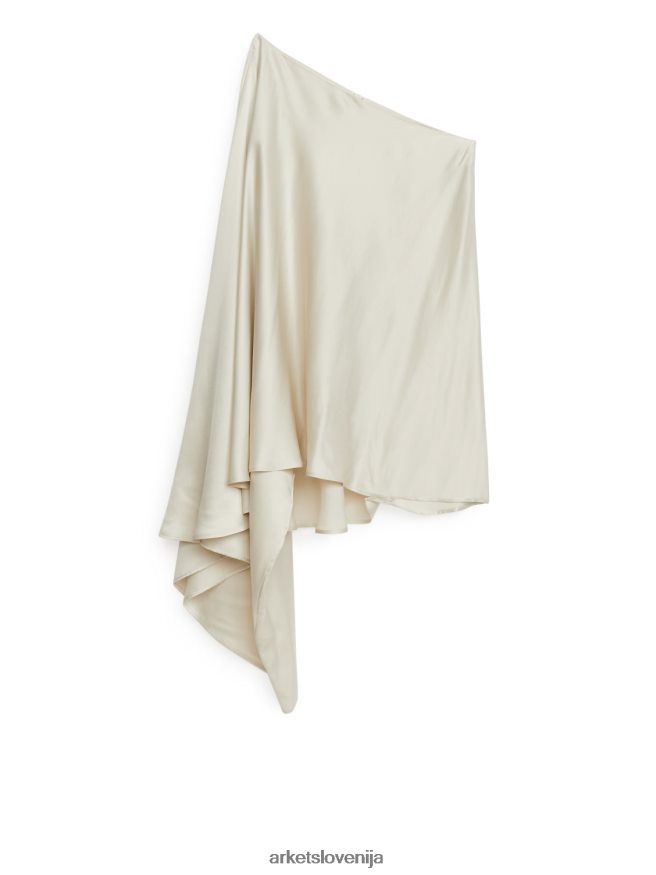 oblačila sl ARKET ženske asimetrična midi obleka umazano bela 6X02XV73