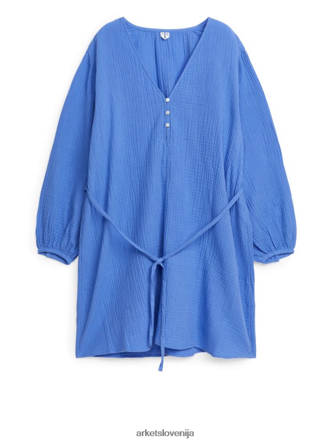oblačila sl ARKET ženske bombažna mini obleka modra 6X02XV74