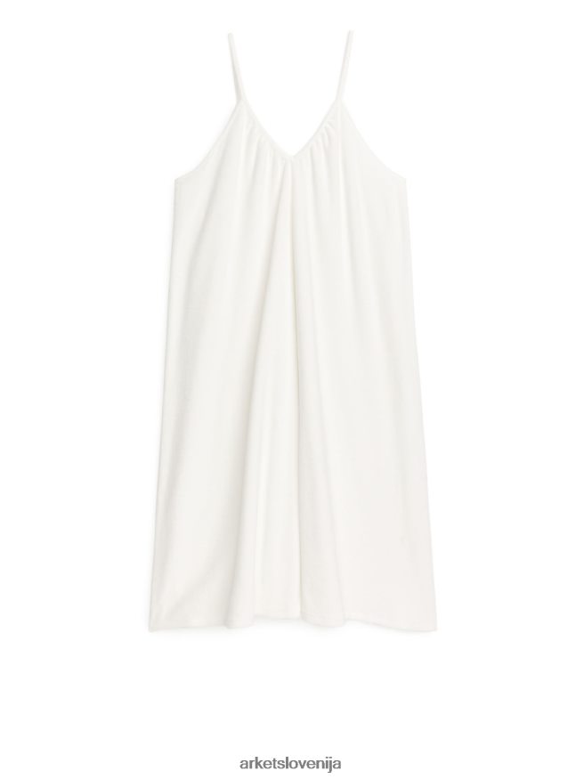 oblačila sl ARKET ženske bombažna obleka z naramnicami za brisačo bela 6X02XV135
