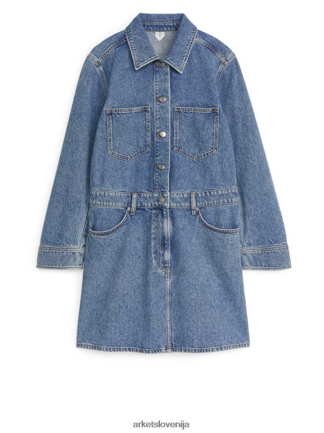 oblačila sl ARKET ženske denim obleka sprano modra 6X02XV129