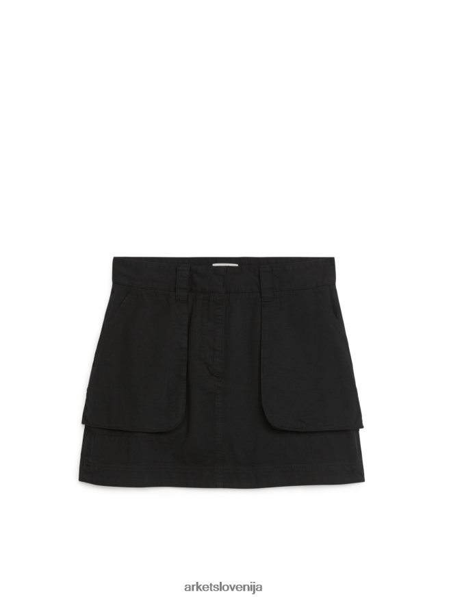 oblačila sl ARKET ženske kargo mini krilo Črna 6X02XV260