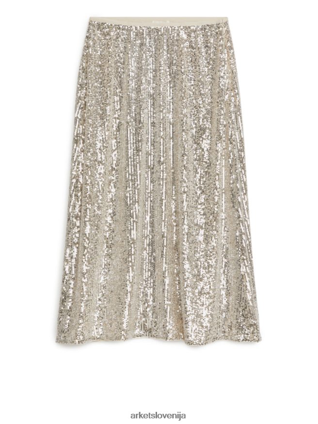 oblačila sl ARKET ženske krilo z bleščicami srebro 6X02XV263