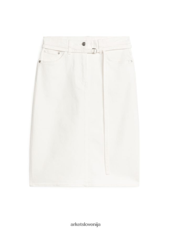 oblačila sl ARKET ženske midi denim krilo bela 6X02XV230