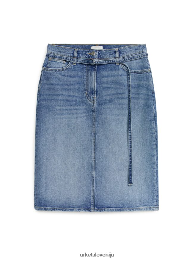 oblačila sl ARKET ženske midi denim krilo modra 6X02XV233