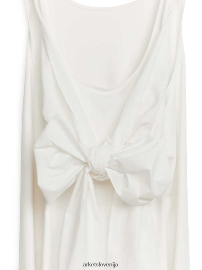oblačila sl ARKET ženske obleka iz džersija s poplinom bela 6X02XV70