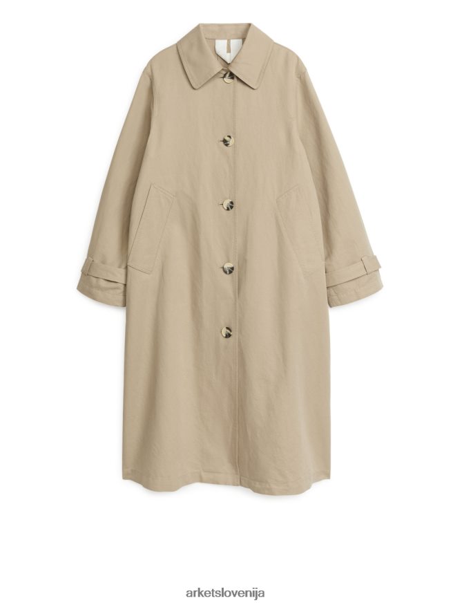 oblačila sl ARKET ženske bombažni laneni plašč bež 6X02XV456