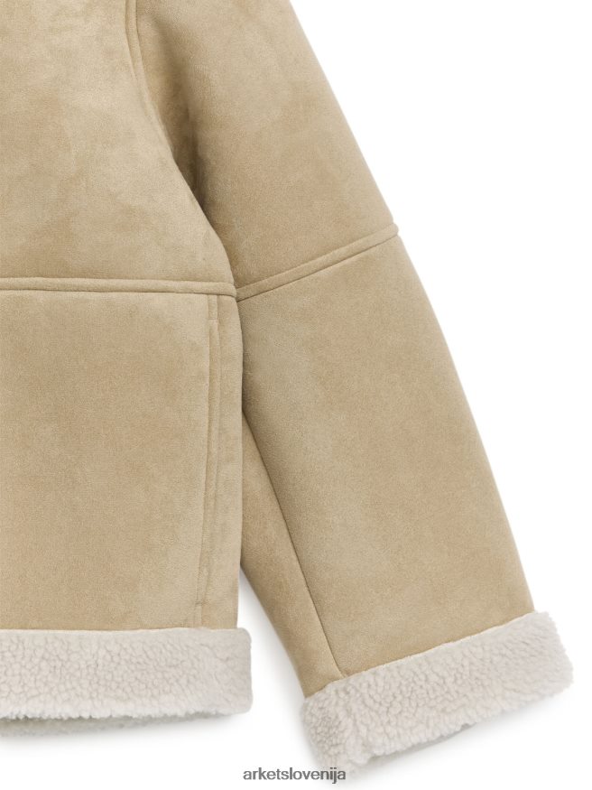 oblačila sl ARKET ženske jakna iz moleskin umetnega krzna bež 6X02XV472