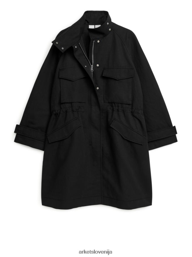 oblačila sl ARKET ženske jakna z vrvico Črna 6X02XV462