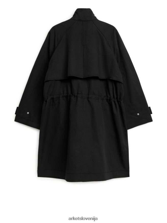 oblačila sl ARKET ženske jakna z vrvico Črna 6X02XV462