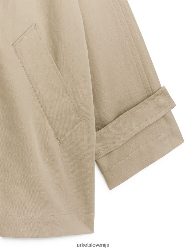 oblačila sl ARKET ženske kratek trenčkot bež 6X02XV458